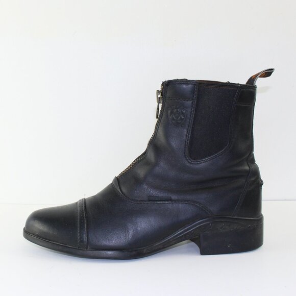 Ariat Black Leather Zip Ankle Boots (8.5 US) - Picture 1 of 10